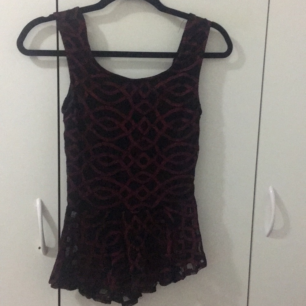 Elegant black and burgundy shirt